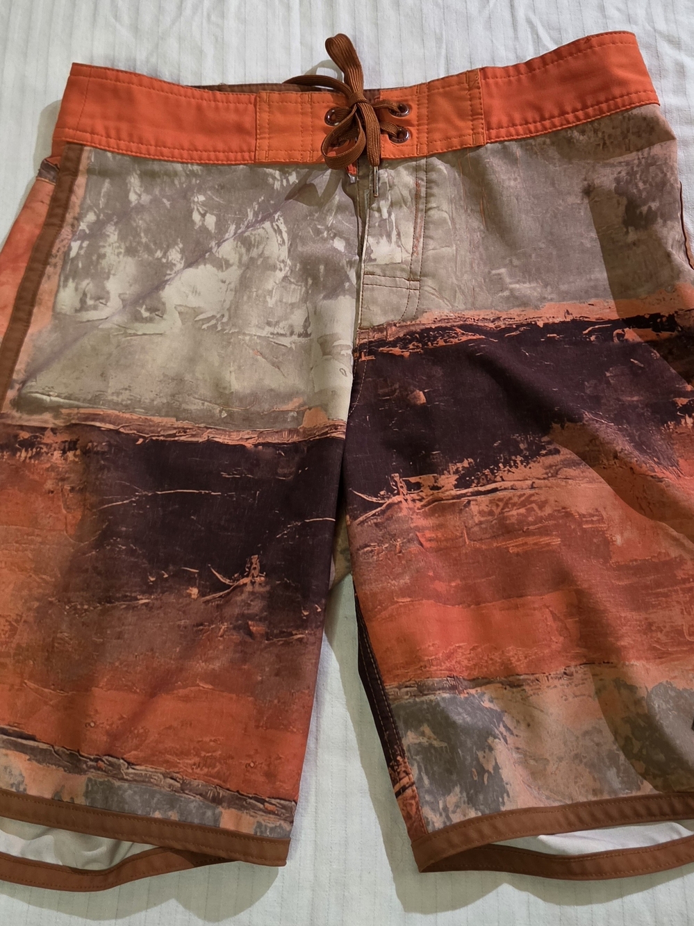 PrAna Board Shorts Swim Trunks Abstract Art Grunge Men’s 28